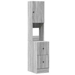 Armoire de cuisine pratique moderne 35 x 50 x 180 cm grand espace de rangement en bois d'ing&eacute;nierie