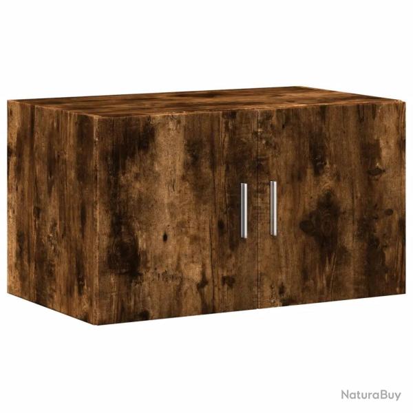 Armoire murale moderne gain de place rangement 70 x 42 x 40 cm en bois d'ing�nierie ch�ne fum� 02_0