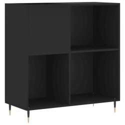 Armoire &agrave; disques classique rangement salon 84,5 x 38 x 89 cm en bois d'ing&eacute;nierie noir 02_0049160