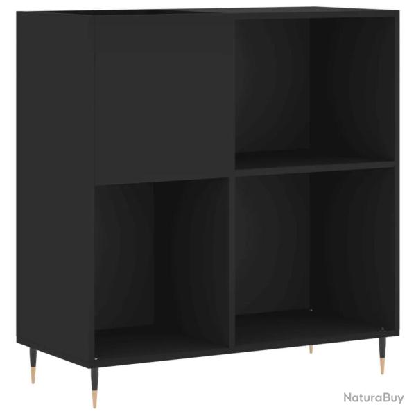 Armoire � disques classique rangement salon 84,5 x 38 x 89 cm en bois d'ing�nierie noir 02_0049160