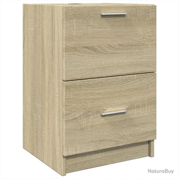 Armoire de lavabo moderne rangement 40 x 37 x 59 cm en bois d'ing�nierie ch�ne sonoma 02_0049529
