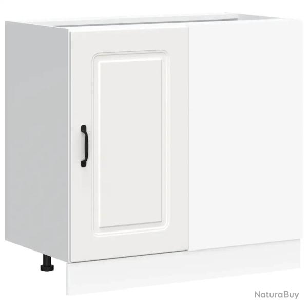 Armoire de cuisine Kalmar grand espace de rangement 86 x 46 x 81,5 cm en bois d'ing�nierie blanc 02