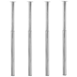 Lot de 4 pieds de table t&eacute;lescopiques r&eacute;glables 60 x 710 x 1100 mm en fer chrom&eacute; 02_0055078