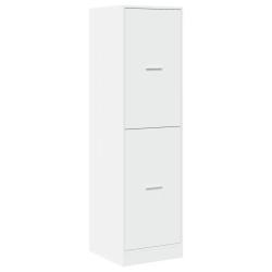 Armoire d'apothicaire blanche &agrave; rangement modulable 40 x 41 x 144,5 cm en bois d'ing&eacute;nierie blanc 0