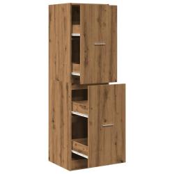Armoire d'apothicaire fonctionnelle bois d'ing&eacute;nierie 40 x 41 x 144,5 cm style vintage en bois ch&ecirc;n