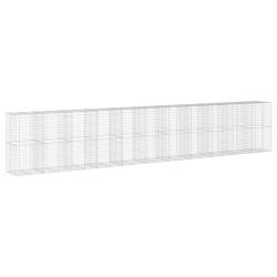 Panier gabion ext&eacute;rieur polyvalent 1100 x 100 x 200 cm facile &agrave; assembler style moderne en fer galv