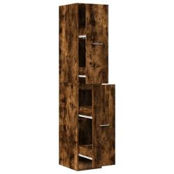 Armoire d'apothicaire ch&ecirc;ne fum&eacute; classique pratique multifonction avec tiroirs 30 x 41 x 175 cm en