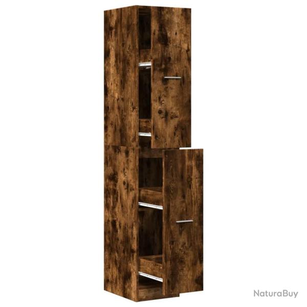 Armoire d'apothicaire ch�ne fum� classique pratique multifonction avec tiroirs 30 x 41 x 175 cm en
