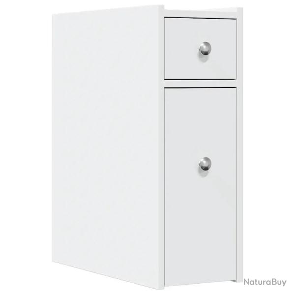 Armoire de salle de bain �troite pratique avec roulettes 21,5 x 50 x 60 cm en bois d'ing�nierie bla