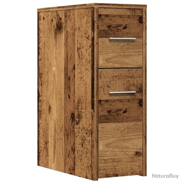 Armoire de salle de bain �troite pratique 22 x 44 x 61,5 cm avec roulettes style vintage en bois vi
