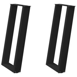 Lot de 2 pieds de table console inclin&eacute;s modernes avec niveleurs 28 x 72 x 73 cm en acier noir 02_0