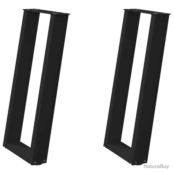 Lot de 2 pieds de table console inclin�s modernes avec niveleurs 28 x 72 x 73 cm en acier noir 02_0