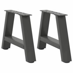 Lot de 2 pieds de table basse en A 40 x 30-31 cm avec niveleurs r&eacute;glables design moderne en acier a