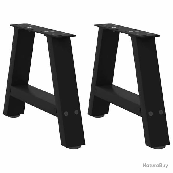 Lot de 2 pieds de table basse en A 30 x 30 cm design moderne avec niveleurs r�glables en acier noir