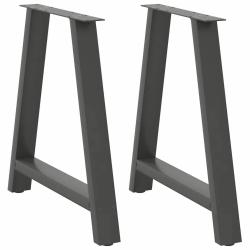 Lot de 2 pieds de table en A r&eacute;glables pour table &agrave; manger 70 x 73 cm robustes et modernes en acier