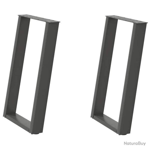 Lot de 2 pieds de table � manger en U inclin�s 50 x 73 cm avec niveleurs r�glables style moderne en