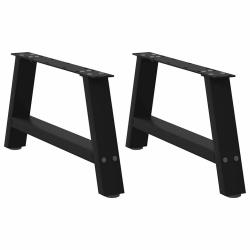 Lot de 2 pieds de table basse en forme de A 70 x 30 x 31 cm robustes avec niveleurs r&eacute;glables style