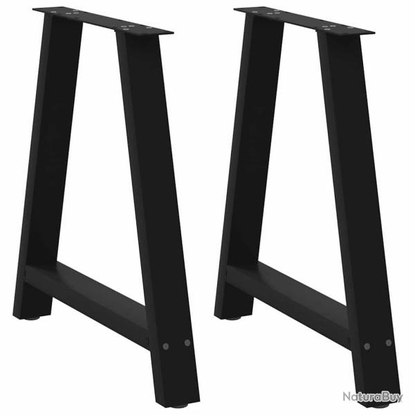 Lot de 2 pieds de table � manger en A 80 x 73 cm support lourd design moderne en acier noir 02_0057