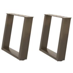 Lot de 2 pieds de table basse en U ajustables 50 x 43 x 42 cm design moderne acier naturel 02_00570