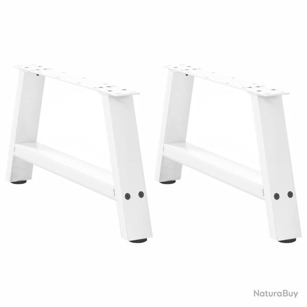 Lot de 2 pieds de table basse en forme de A avec niveleurs r�glables 70 x 31 cm en acier blanc 02_0