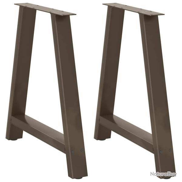 Lot de 2 pieds de table � manger en A 70 x 72 cm robustes design moderne r�glables en acier noir 02