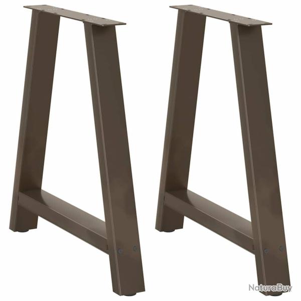 Lot de 2 pieds de table en A r�glables 80 x 72-73 cm en acier thermolaqu� noir 02_0057135