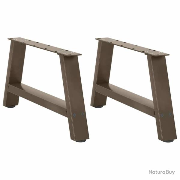 Lot de 2 pieds de table basse en A 60 x 30 cm avec niveleurs r�glables style moderne en acier noir