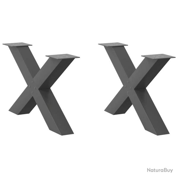 Lot de 2 pieds de table basse en forme de X design moderne avec niveleurs r�glables 70 x 43 cm en a