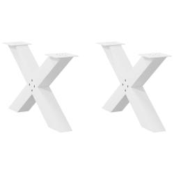 Lot de 2 pieds de table basse en forme de X ajustables 70 x 42 x 43 cm en acier blanc 02_0057237