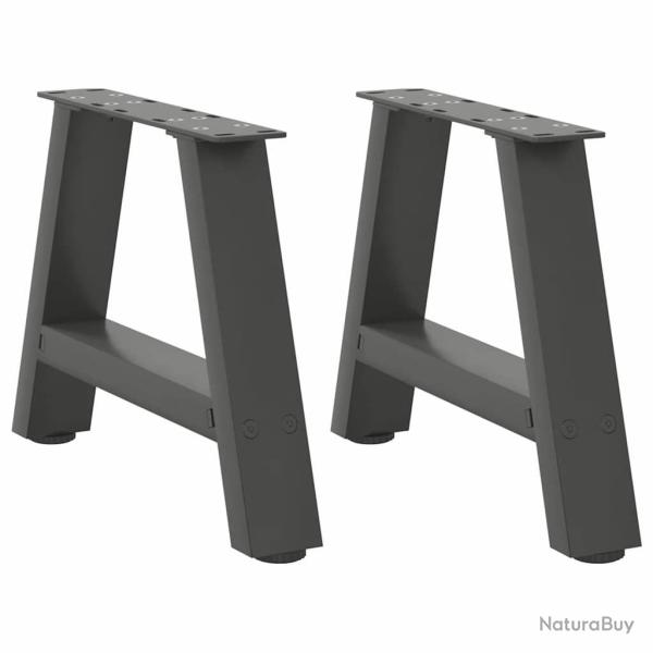 Lot de 2 pieds de table basse en A 50 x 30 cm avec niveleurs r�glables design moderne en acier anth