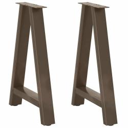 Lot de 2 pieds de table &agrave; manger en forme de A 50 x 72 cm design moderne avec niveleurs r&eacute;glables e