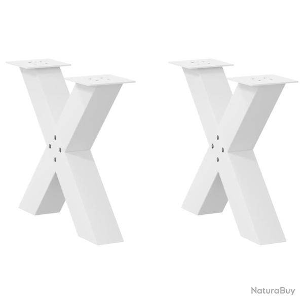Lot de 2 pieds de table basse en forme de X 50 x 43 cm avec niveleurs r�glables design moderne en a