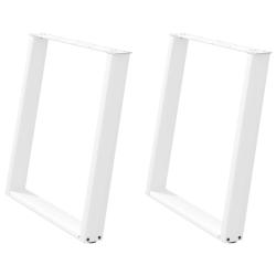 Lot de 2 pieds de table &agrave; manger en U 80 x 72-73 cm avec niveleurs r&eacute;glables style moderne en acier