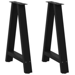 Lot de 2 pieds de table &agrave; manger en forme de A 50 x 72 cm design moderne stabilisateurs r&eacute;glables e