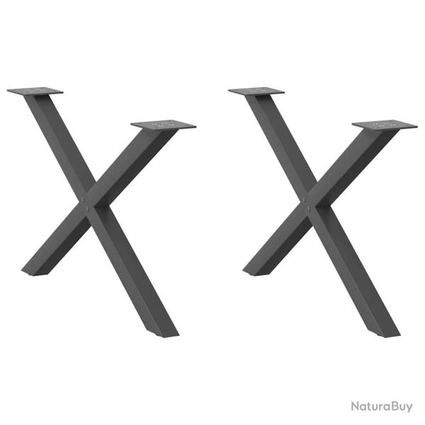 Lot de 2 pieds de table basse en forme de X 70 x 43 cm avec niveleurs ajustables style moderne en a