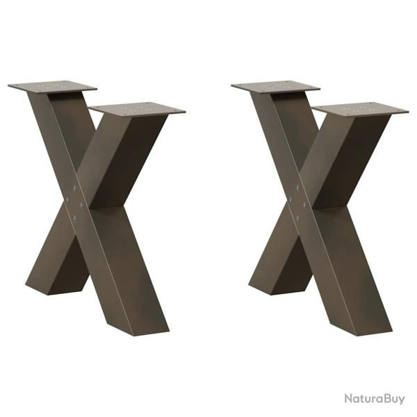 Lot de 2 pieds de table basse en forme de X 50 x 42-43 cm robustes et r�glables design moderne en a