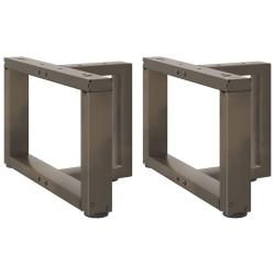 Lot de 2 pieds de table basse en T 40 x 25 x 30 cm design moderne avec niveleurs r&eacute;glables en acier