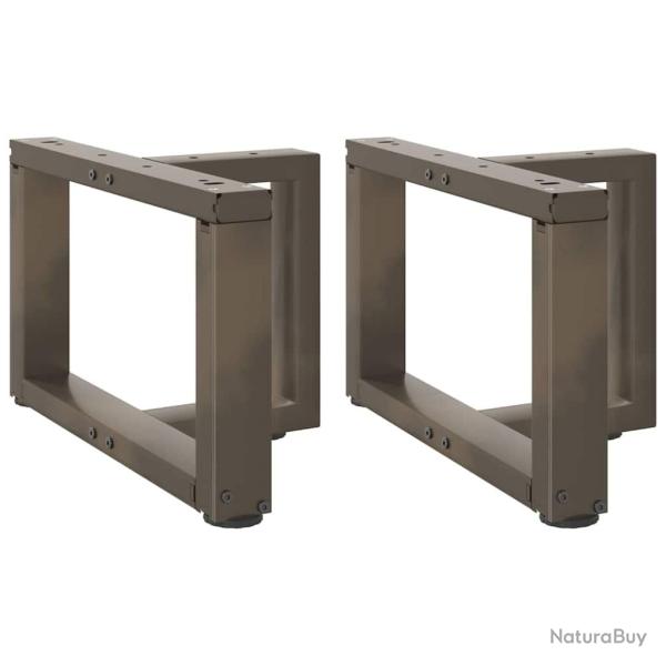Lot de 2 pieds de table basse en T 40 x 25 x 30 cm design moderne avec niveleurs r�glables en acier