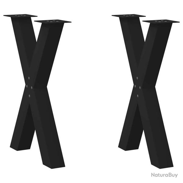Lot de 2 pieds de table en forme de X 60 x 72-73 cm robustes avec niveleurs r�glables moderne en ac