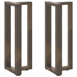 Lot de 2 pieds de table console en T r&eacute;glables 38 x 25 x 73 cm en acier thermolaqu&eacute; noir 02_0057316