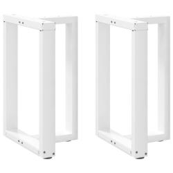Lot de 2 pieds de table &agrave; manger en T 50 x 35 x 73 cm robustes design moderne en acier blanc 02_005