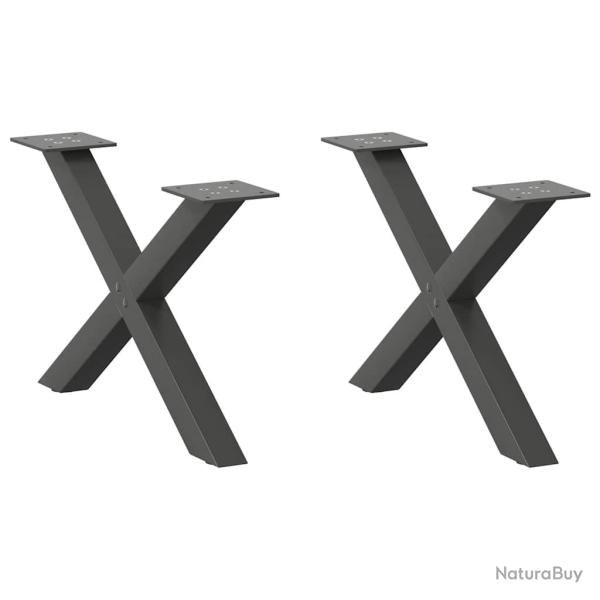 Lot de 2 pieds de table basse en forme de X 60 x 31 cm avec niveleurs r�glables design moderne en a
