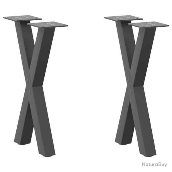 Lot de 2 pieds de table basse en forme de X 38 x 42-43 cm avec niveleurs r�glables design moderne e