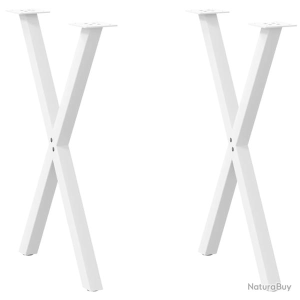 Lot de 2 pieds de table � manger en forme de X 50 x 72 cm avec niveleurs ajustables design moderne