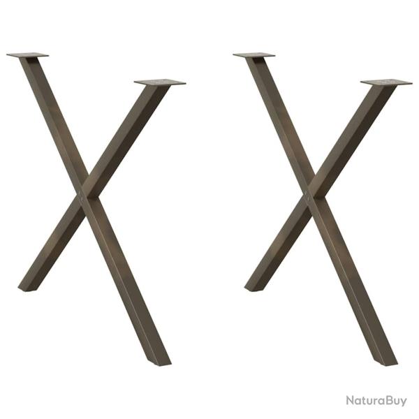 Lot de 2 pieds de table � manger en forme de X 90 x 73 cm robustes avec niveleurs r�glables design