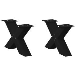Lot de 2 pieds de table basse en forme de X 60 x 30 cm structure robuste design moderne en acier no
