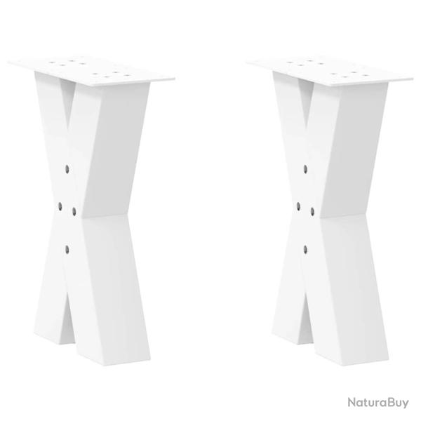 Lot de 2 pieds de table basse en X r�glables 28 x 42-43 cm pour style moderne d�coratif en acier bl