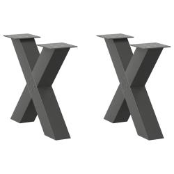 Lot de 2 pieds de table basse en forme de X 60 x 43 cm robustes et ajustables design moderne en aci