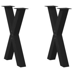Lot de 2 pieds de table &agrave; manger en forme de X 50 x 72 cm support robuste pour plateau design moder