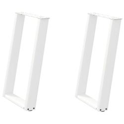 Lot de 2 pieds de table en U pour personnaliser votre table &agrave; manger 50 x 73 cm en acier blanc 02_0